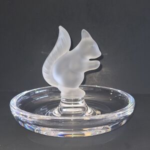 Vintage Vannes Cristal Squirrel In Bowl